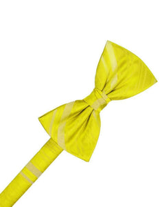 Cardi Pre-Tied Lemon Striped Satin Kids Bow Tie