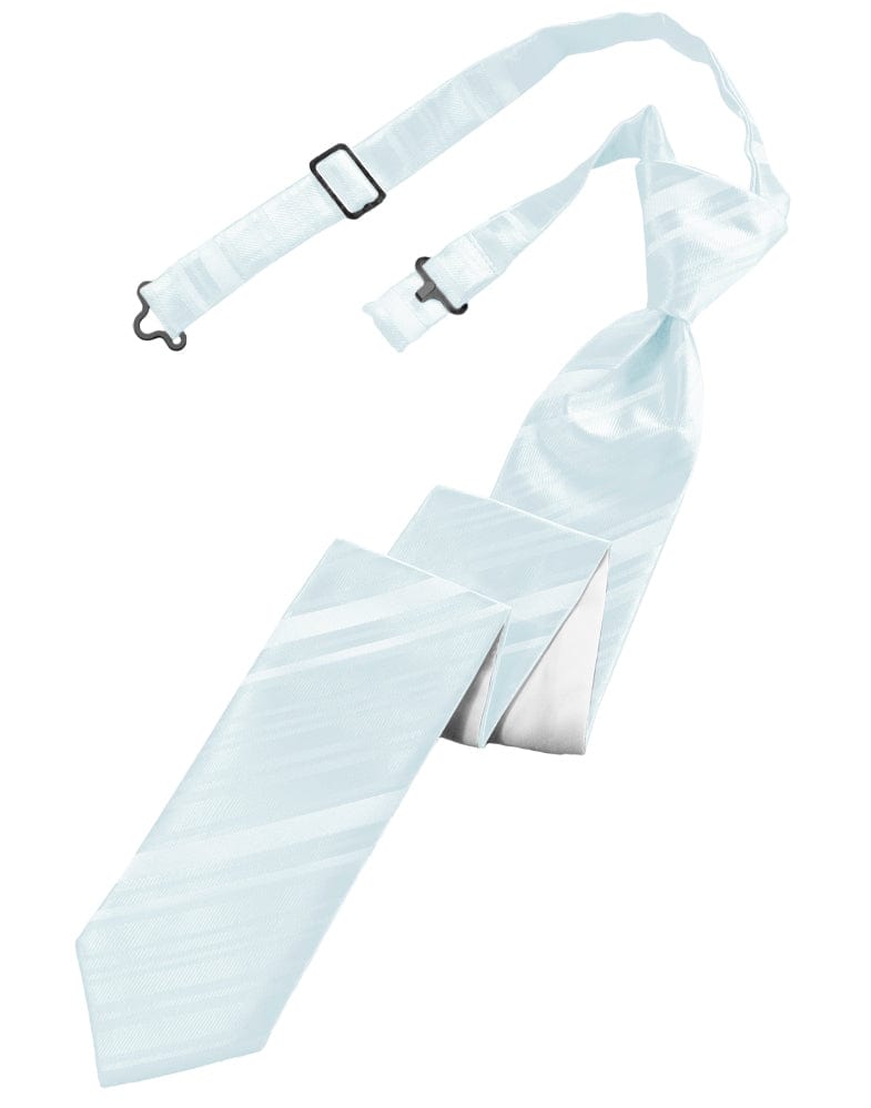 Classic Collection Light Blue Striped Satin Skinny Windsor Tie