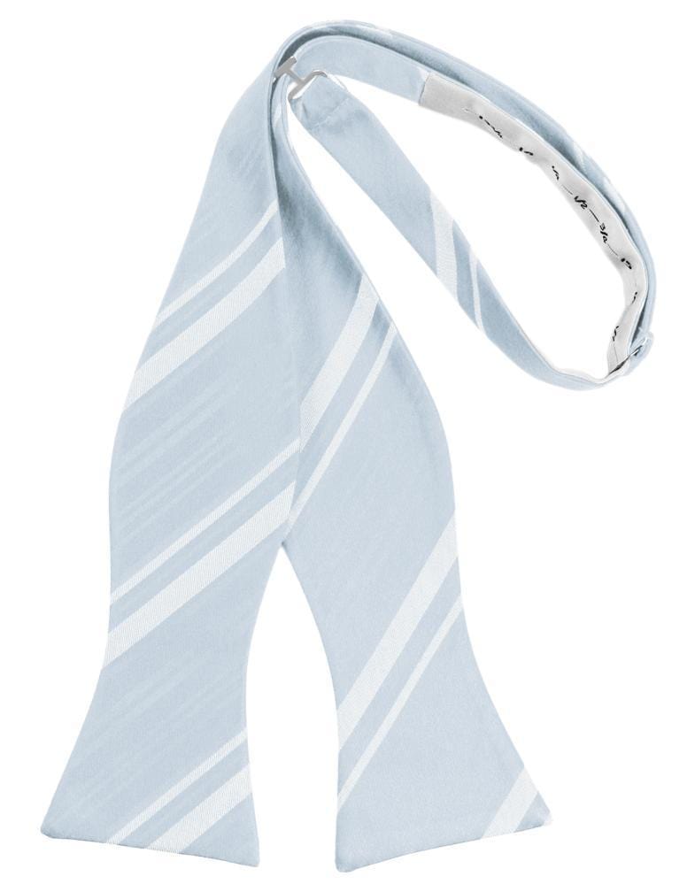 Cardi Self Tie Light Blue Striped Satin Bow Tie