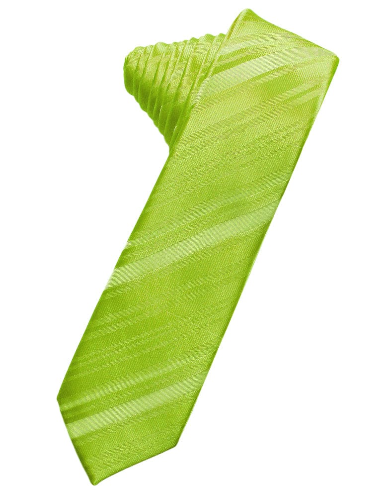 Classic Collection Lime Striped Satin Skinny Necktie