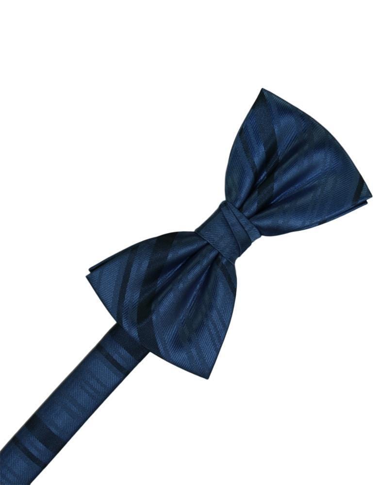 Cardi Pre-Tied Peacock Striped Satin Bow Tie