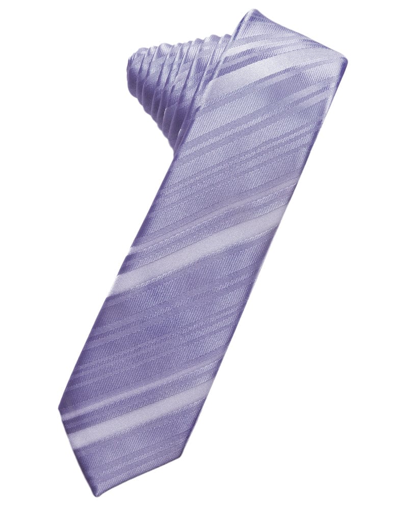 Classic Collection Periwinkle Striped Satin Skinny Necktie
