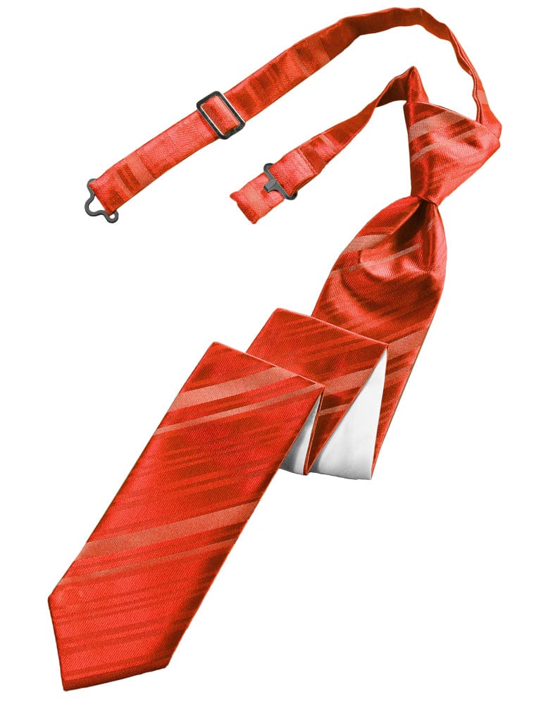 Classic Collection Persimmon Striped Satin Skinny Windsor Tie