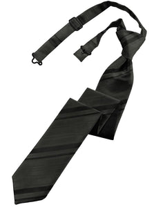Classic Collection Pewter Striped Satin Skinny Windsor Tie