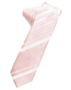 Classic Collection Pink Striped Satin Skinny Necktie
