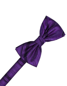 Cardi Pre-Tied Purple Striped Satin Kids Bow Tie