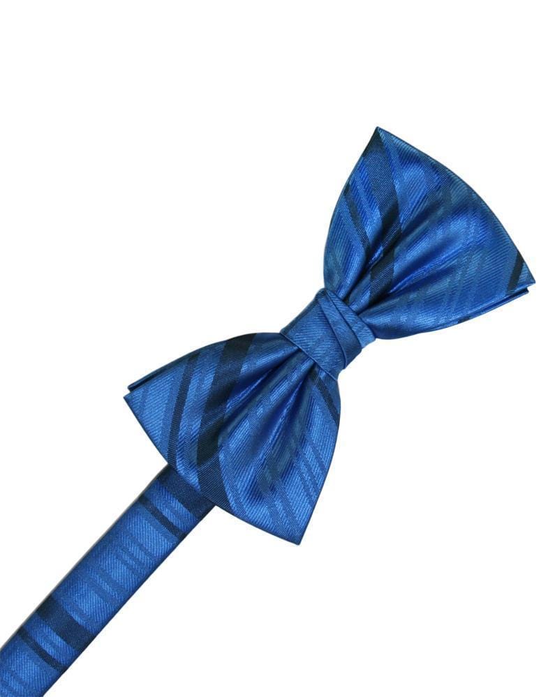 Cardi Pre-Tied Royal Blue Striped Satin Kids Bow Tie
