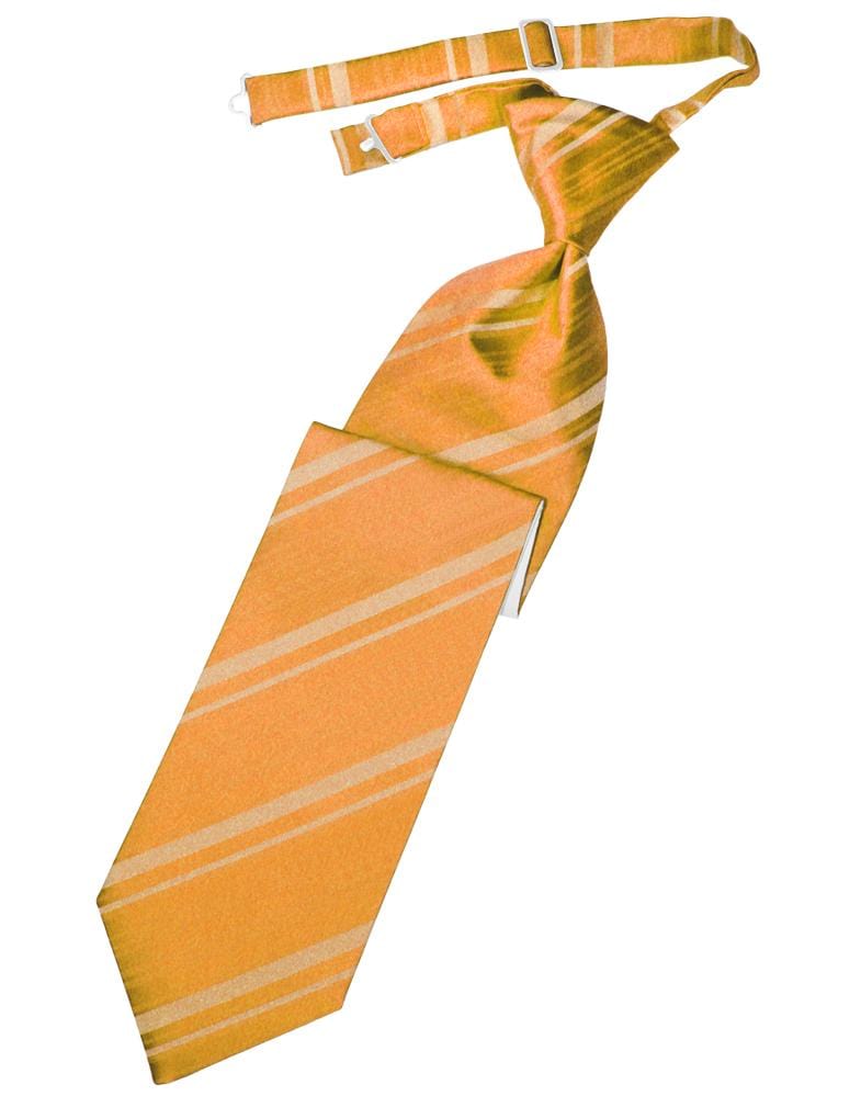 Cardi Tangerine Striped Satin Kids Necktie