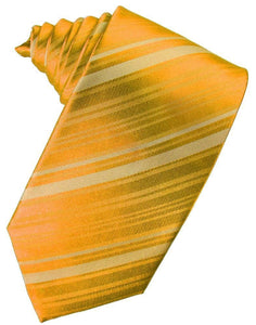 Cardi Tangerine Striped Satin Necktie