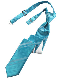 Classic Collection Turquoise Striped Satin Skinny Windsor Tie