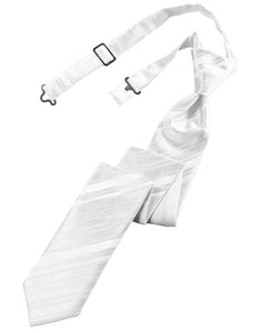 Classic Collection White Striped Satin Skinny Windsor Tie