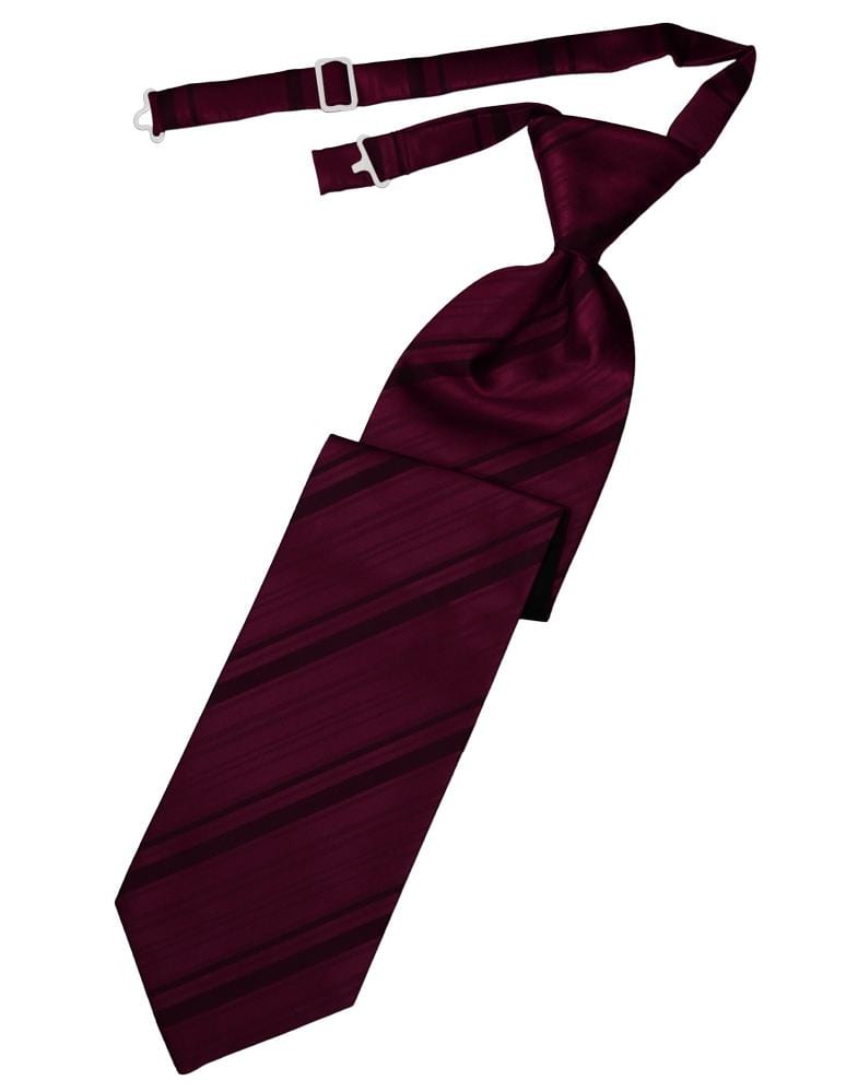 Cardi Wine Striped Satin Kids Necktie