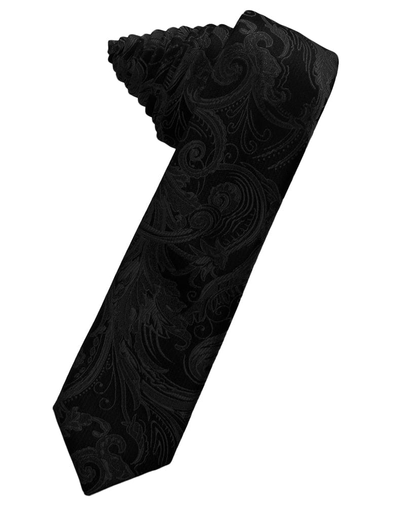 Classic Collection Black Tapestry Skinny Necktie