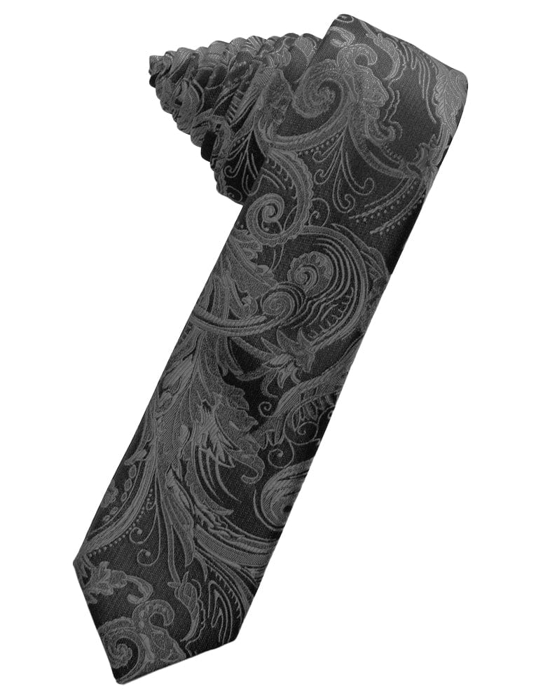 Classic Collection Charcoal Tapestry Skinny Necktie
