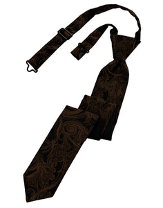 Classic Collection Chocolate Tapestry Skinny Windsor Tie