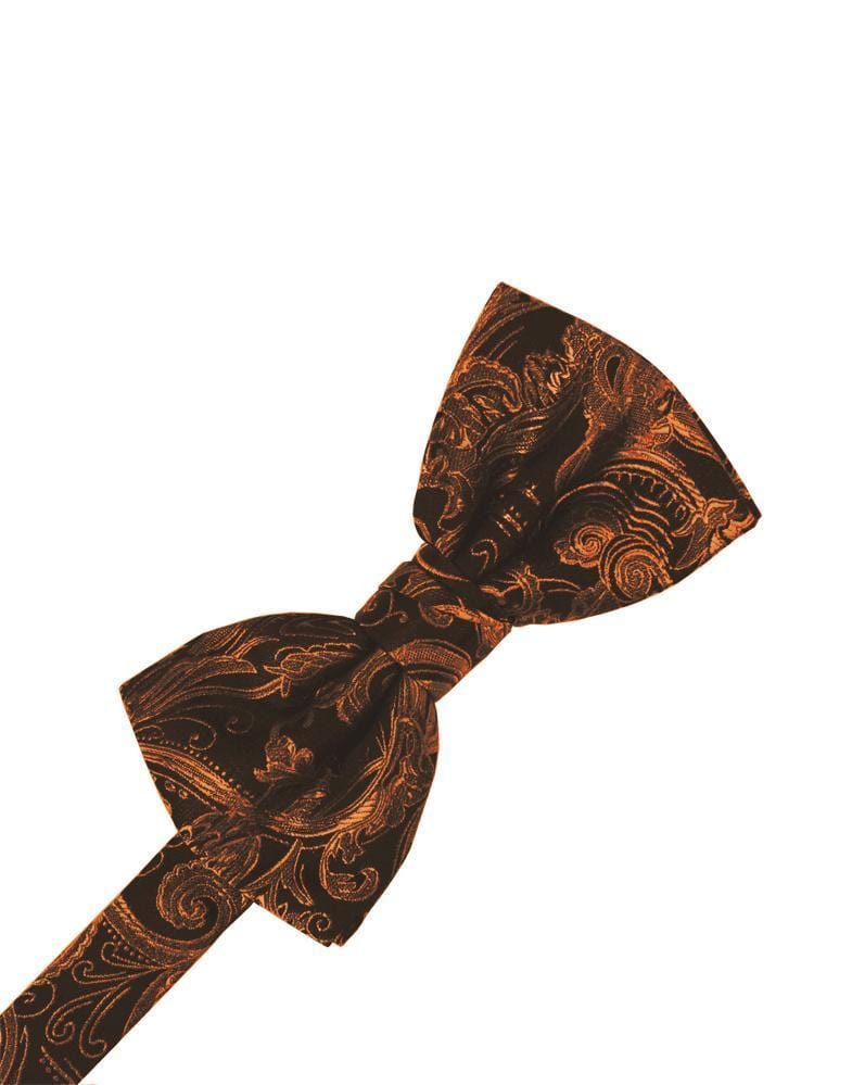 Cardi Pre-Tied Cognac Tapestry Bow Tie