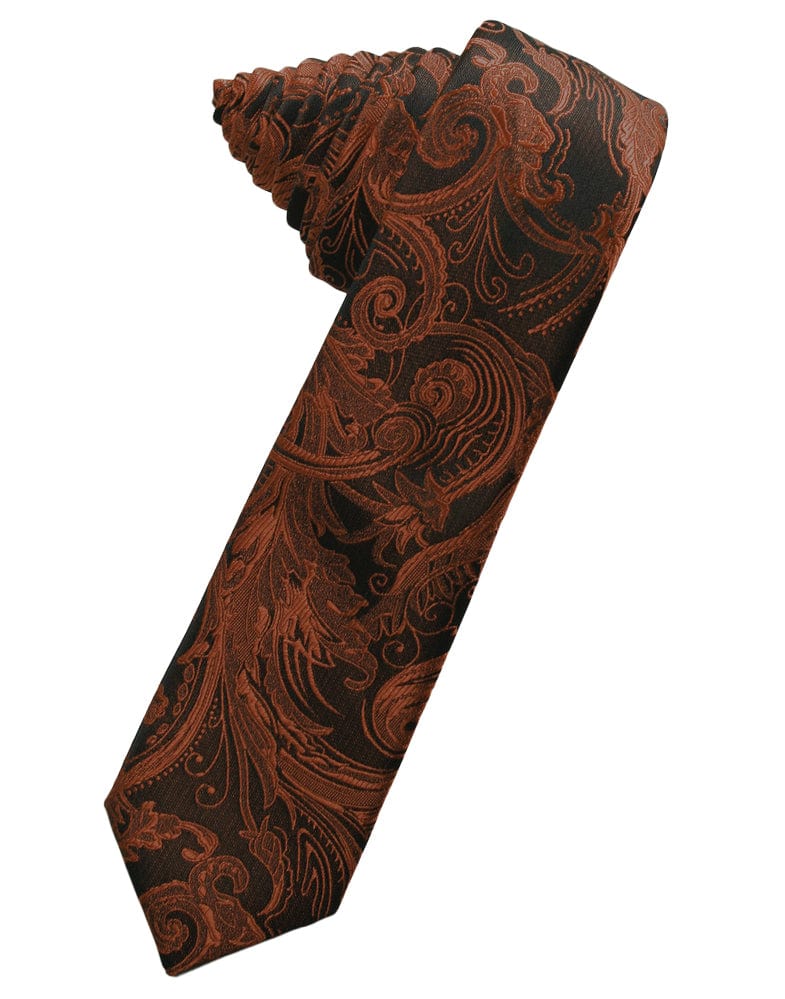 Classic Collection Cognac Tapestry Skinny Necktie
