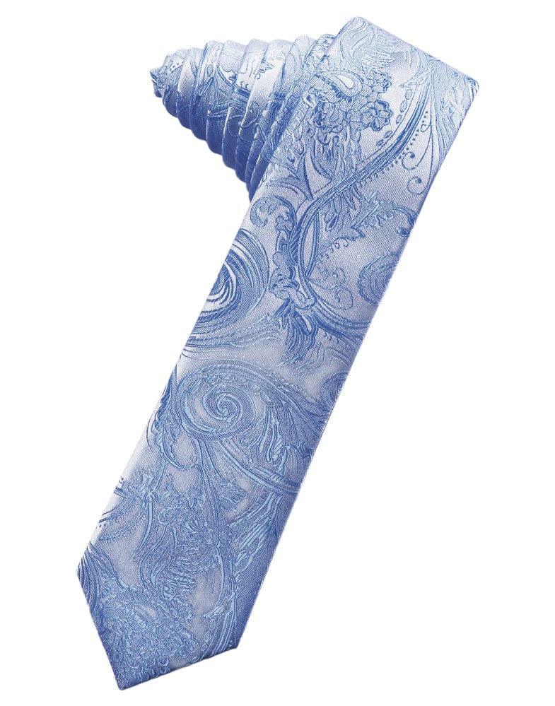 Classic Collection Periwinkle Tapestry Skinny Necktie