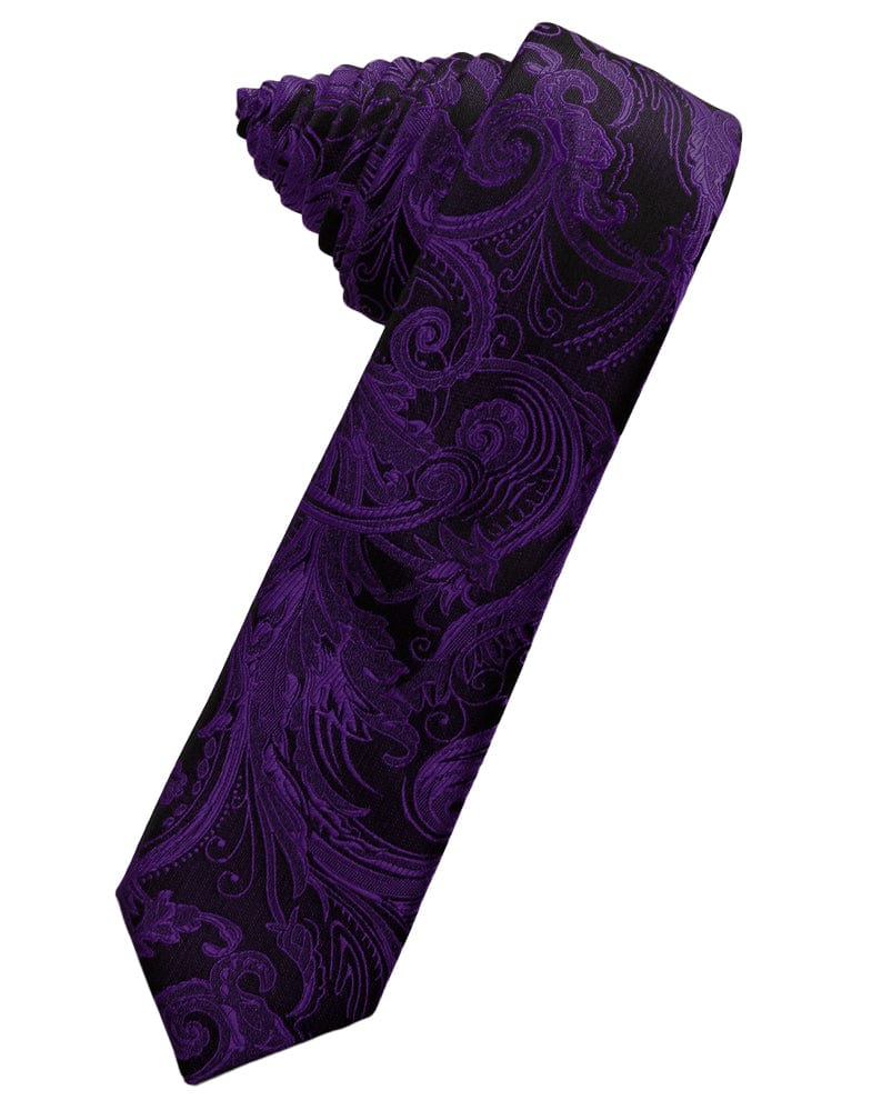 Classic Collection Purple Tapestry Skinny Necktie
