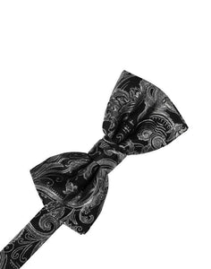 Cardi Pre-Tied Silver Tapestry Bow Tie