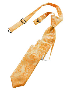 Classic Collection Tangerine Tapestry Skinny Windsor Tie