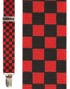 Cardi "Black & Red Checkers" Suspenders