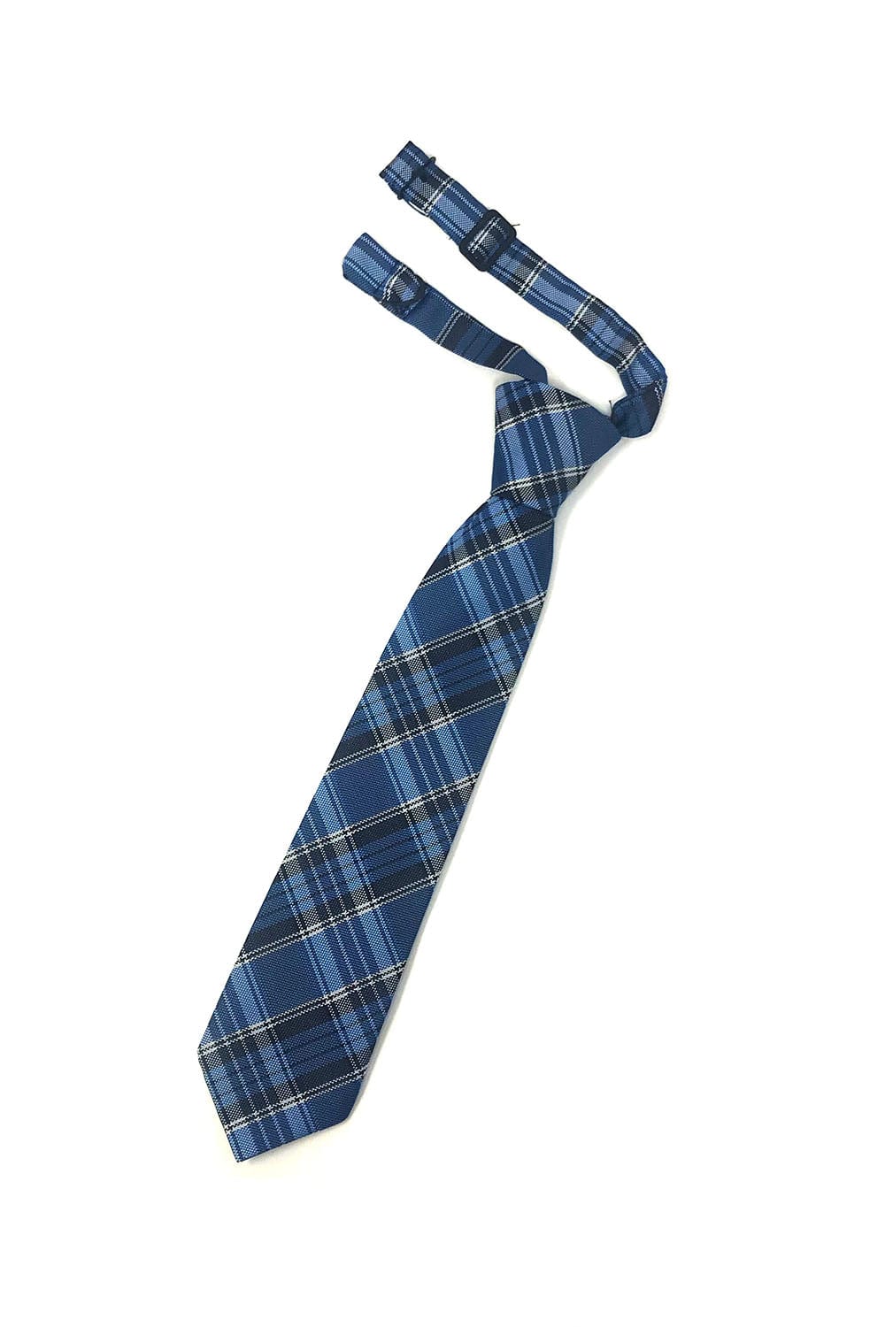Cardi Pre-Tied Blue Madison Plaid Kids Necktie