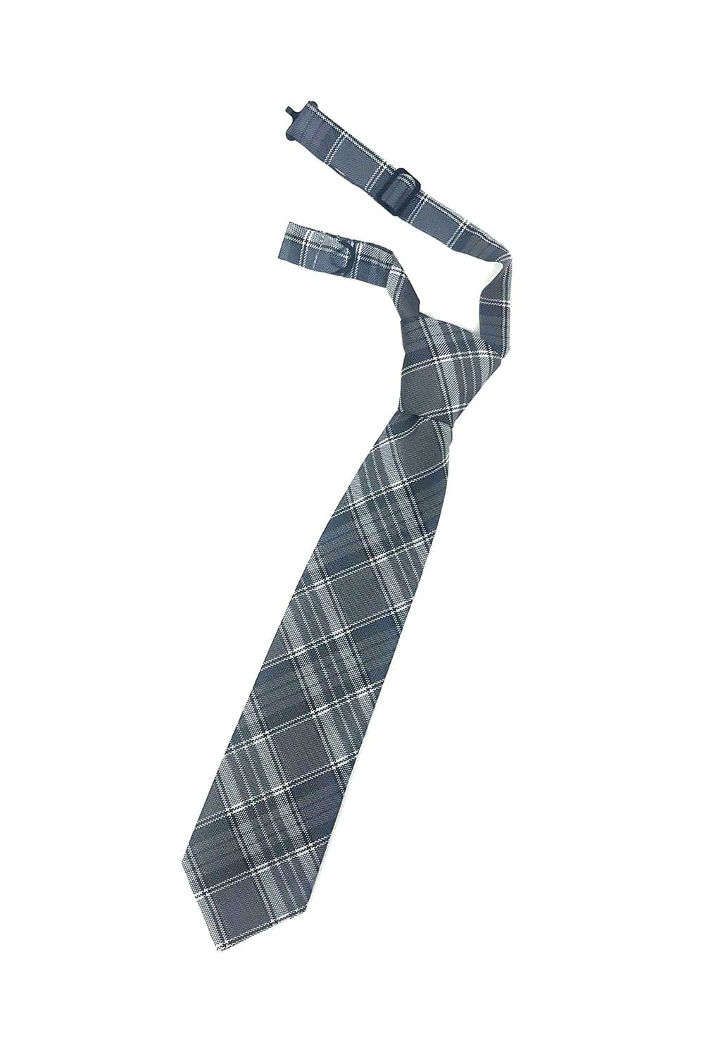 Cardi Pre-Tied Grey Madison Plaid Kids Necktie