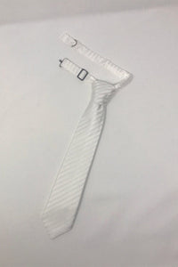 Cardi Pre-Tied White Newton Stripe Kids Necktie
