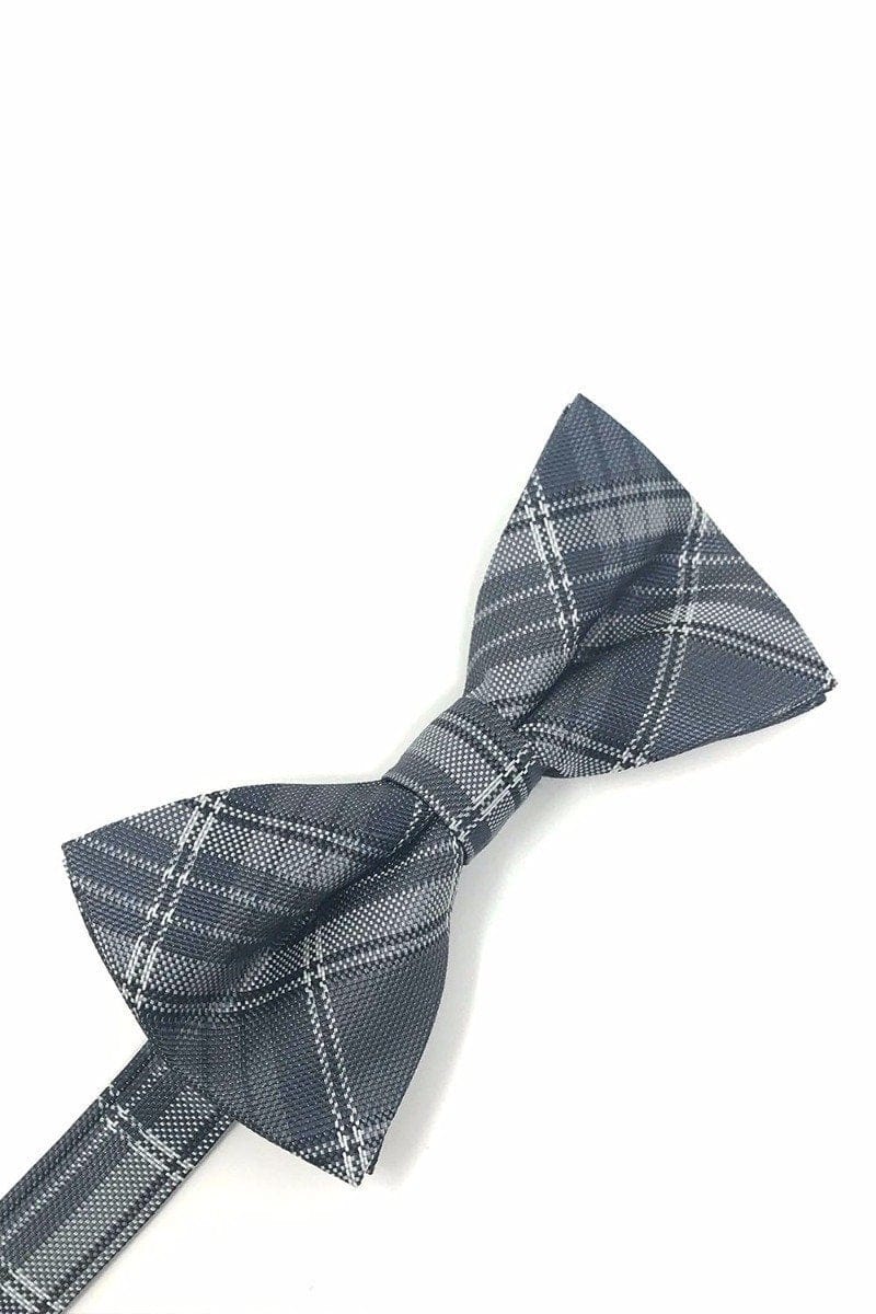 Cardi Pre-Tied Grey Madison Plaid Kids Bow Tie