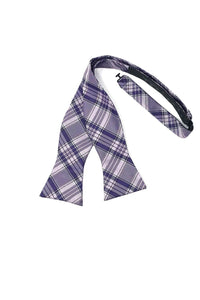 Cardi Self Tie Purple Madison Plaid Bow Tie
