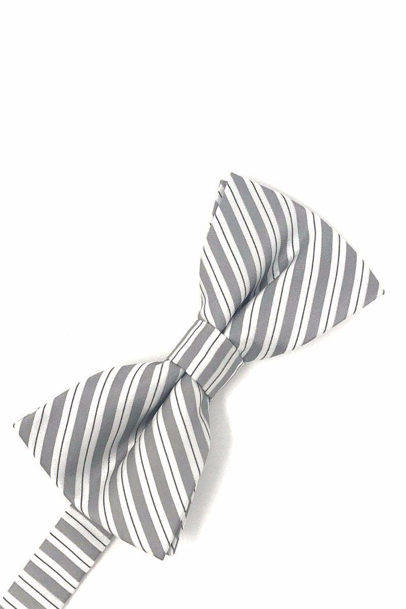 Cardi Pre-Tied Grey Newton Stripe Kids Bow Tie