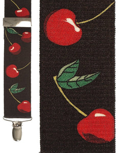 Cardi "Cherries Black" Suspenders