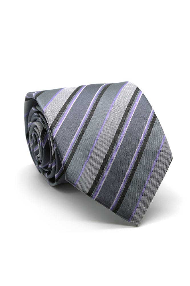 Ferrecci Grey and Purple Willows Necktie