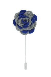 Ferrecci "Florance" Royal Blue & Grey Lapel Flower