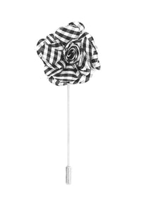Ferrecci "Lois" Black & White Lapel Flower