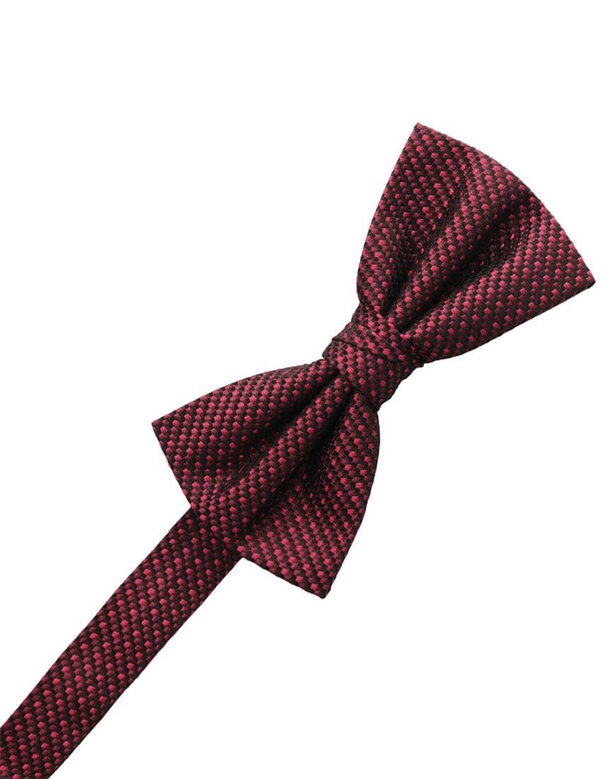 Cristoforo Cardi Pre-Tied Wine Silk Weave Bow Tie