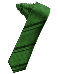 Classic Collection Clover Striped Satin Skinny Necktie