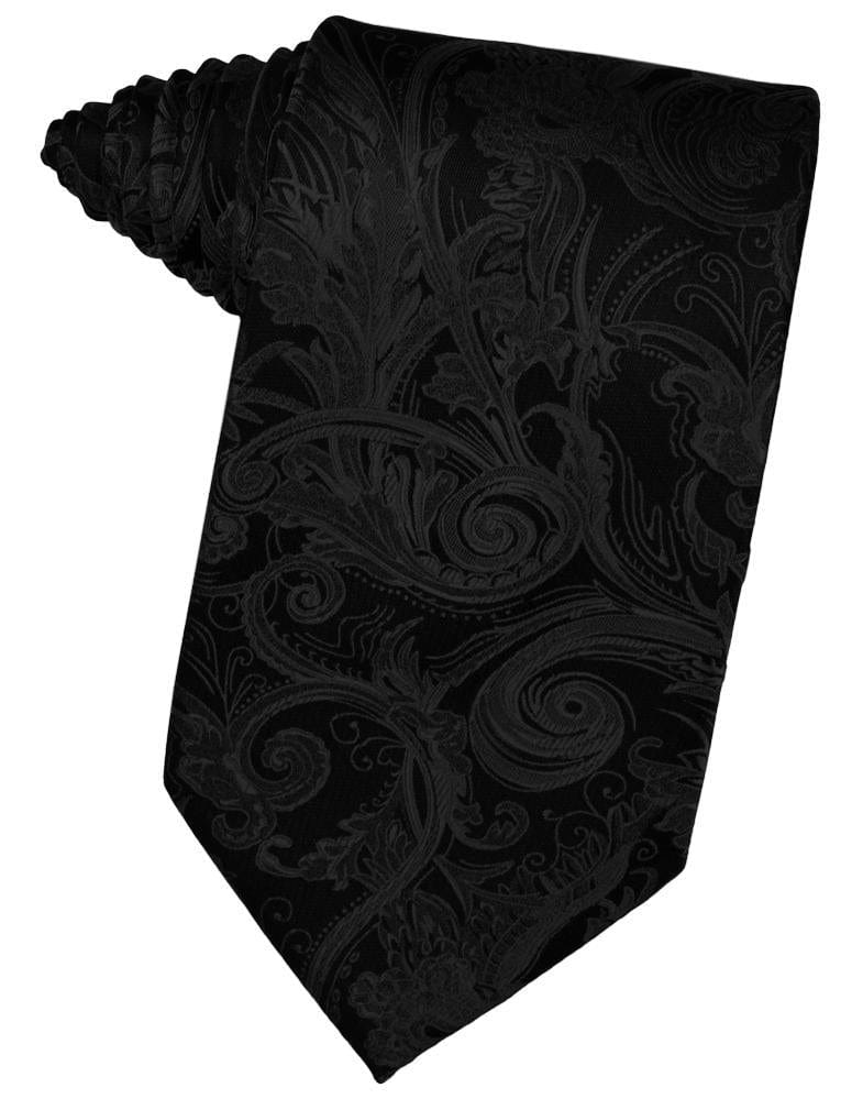 Cristoforo Cardi Black Paisley Silk Necktie