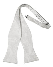 Cristoforo Cardi Self Tie White Paisley Silk Bow Tie